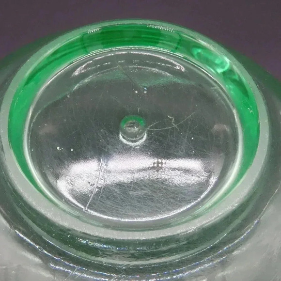 Vintage MCM Depression Vaseline Uranium Glass Small Double Spout Mixing Bowl - Picture 3 of 6